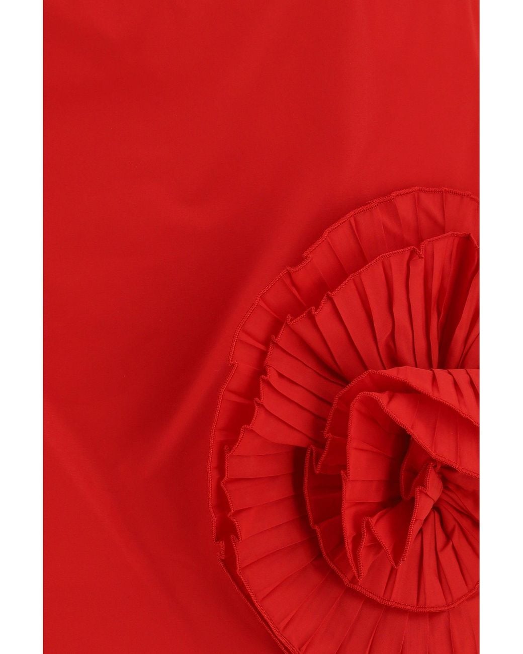 Blumarine Red Crepe Mini Skirt With Floral Appliqué Lipstick