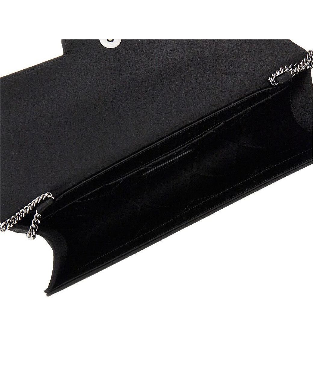 Roger Vivier Black 'Efflorescence' Satin Pouch With Rhinestones