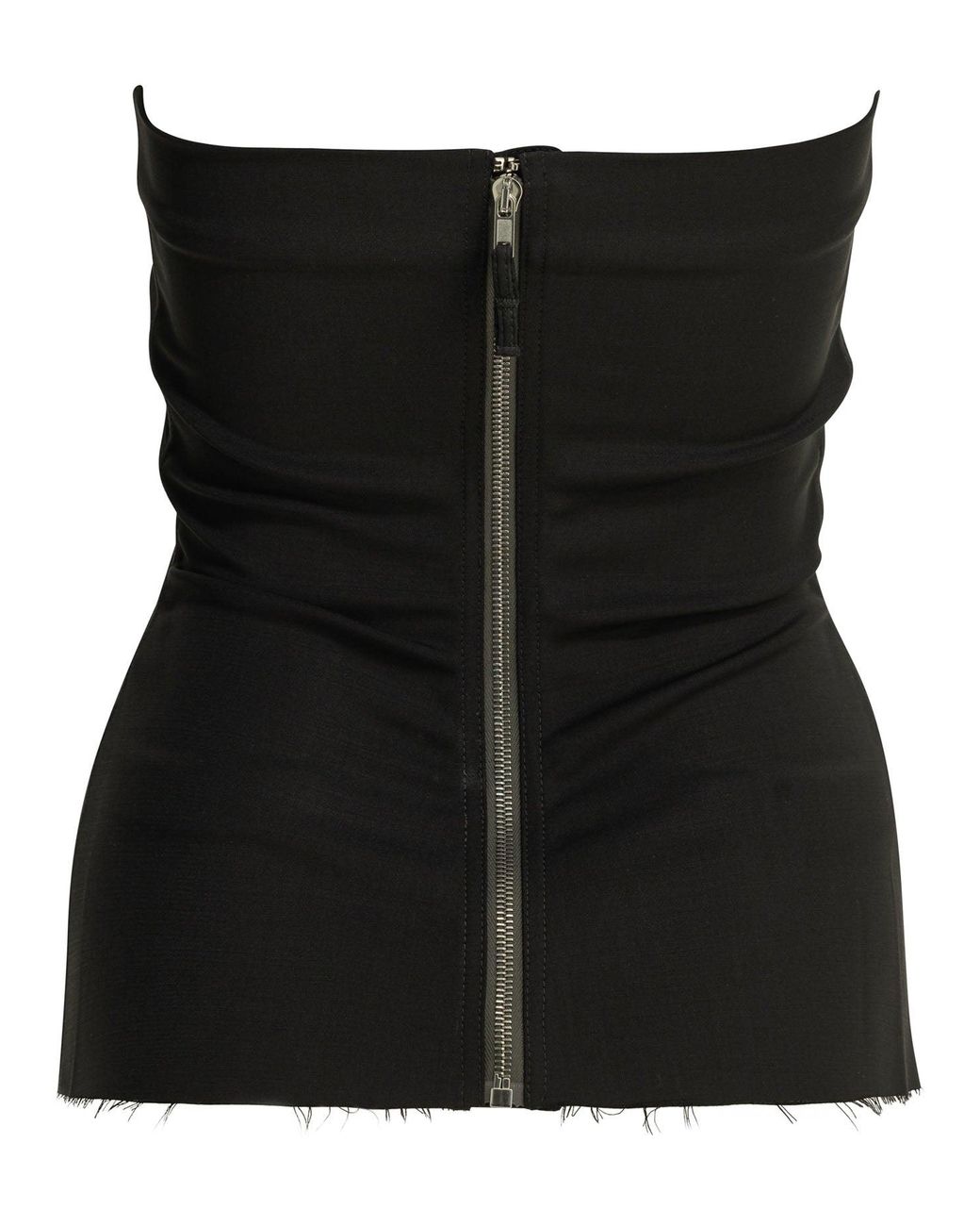Rick Owens Black Wool Crepe Bustier Top