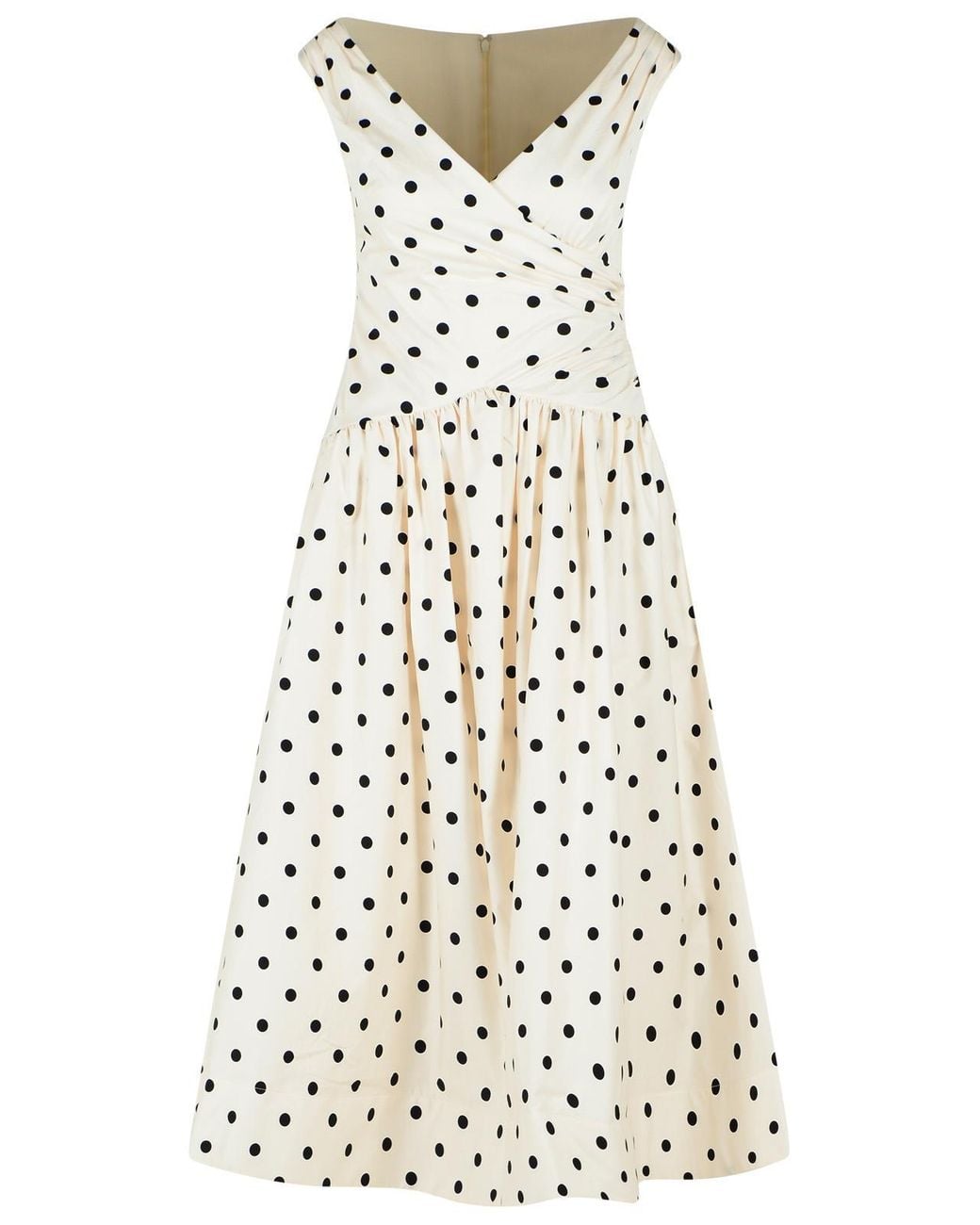 Self-Portrait White Self Portrait 'Polka Dot' Cream Cotton Dress