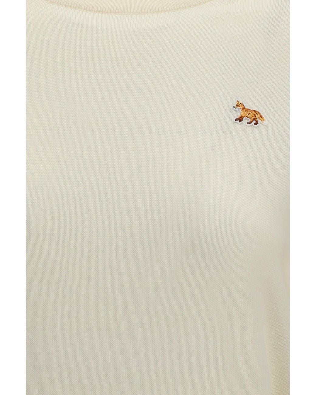 Maison Kitsuné White Jumper Baby Fox Merino