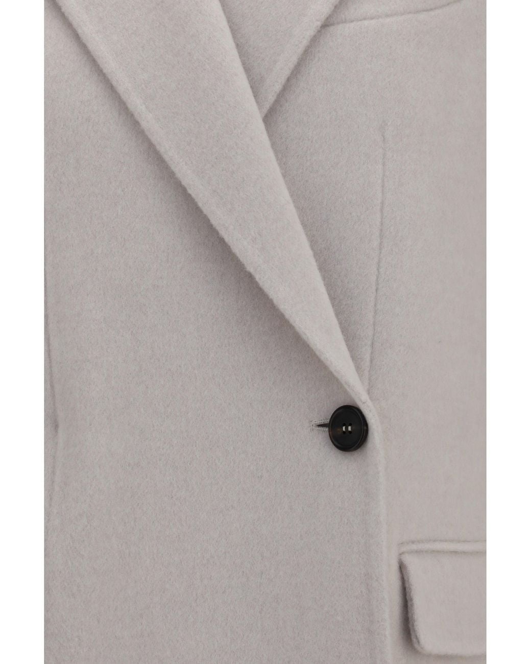 Brunello Cucinelli Gray Single-Breasted Wool And Cashmere Jacket