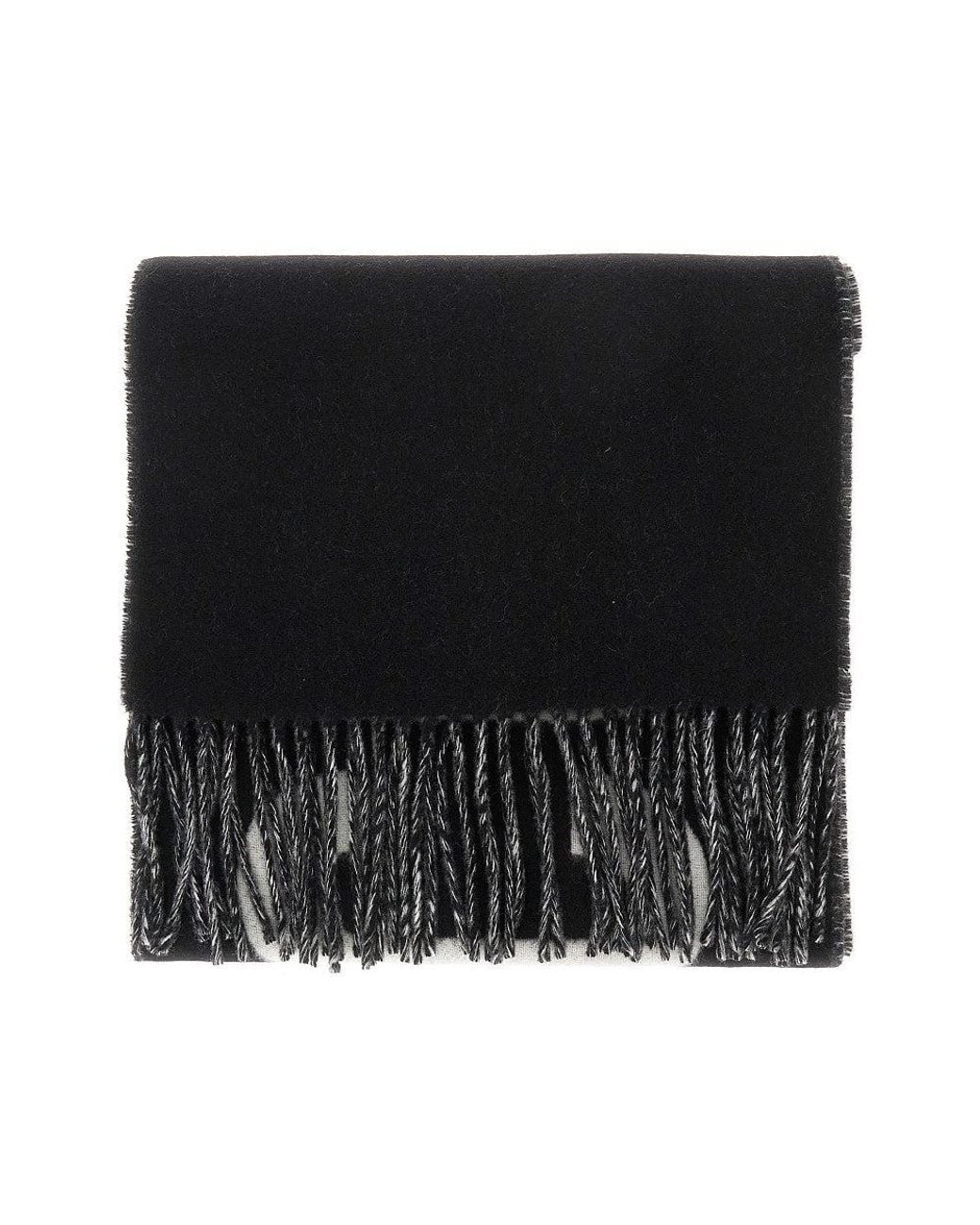 World Class Fashion Black Jacquemus Jacquard Logo Wool Scarf for men