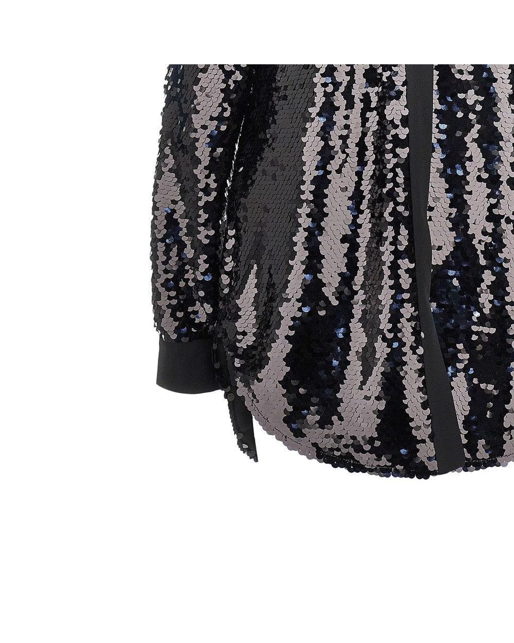 Alberta Ferretti Black Sequinned Oversized Shirt