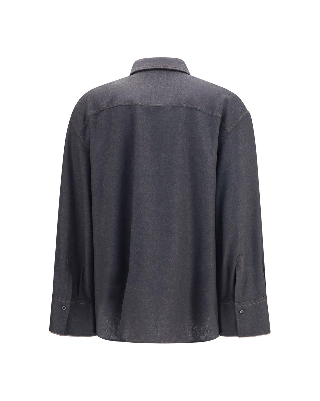 Brunello Cucinelli Blue Virgin Wool Shirt