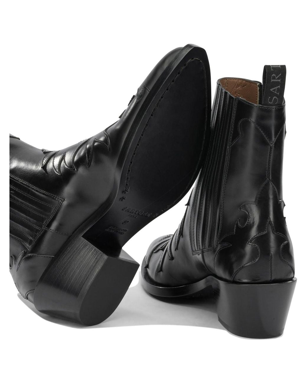 Sartore Black "Parma 45 Mm" Cowboy Ankle Boots