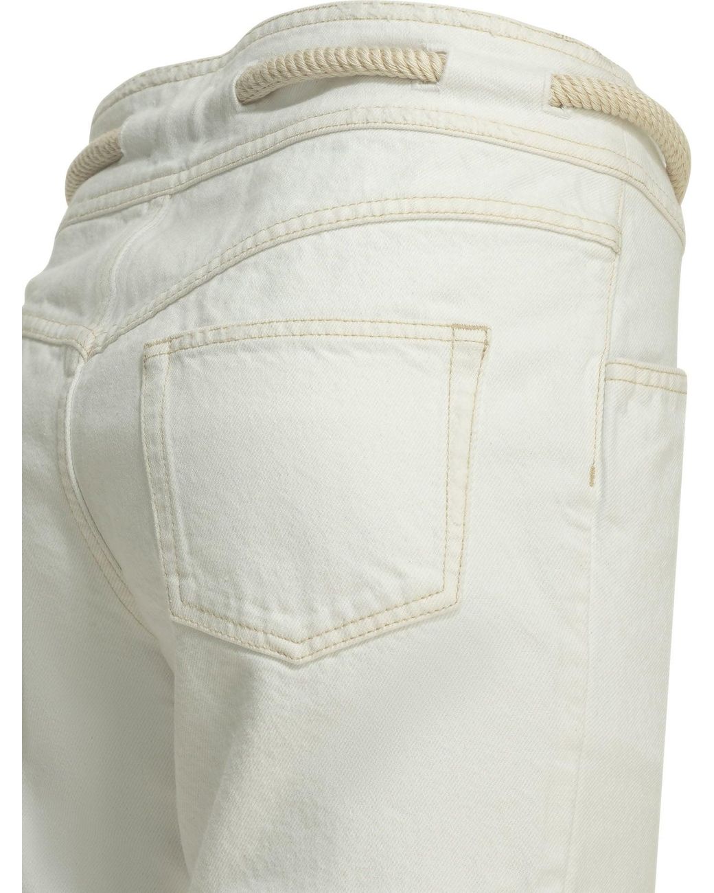 Isabel Marant White Alison Cotton Straight-Leg Jeans