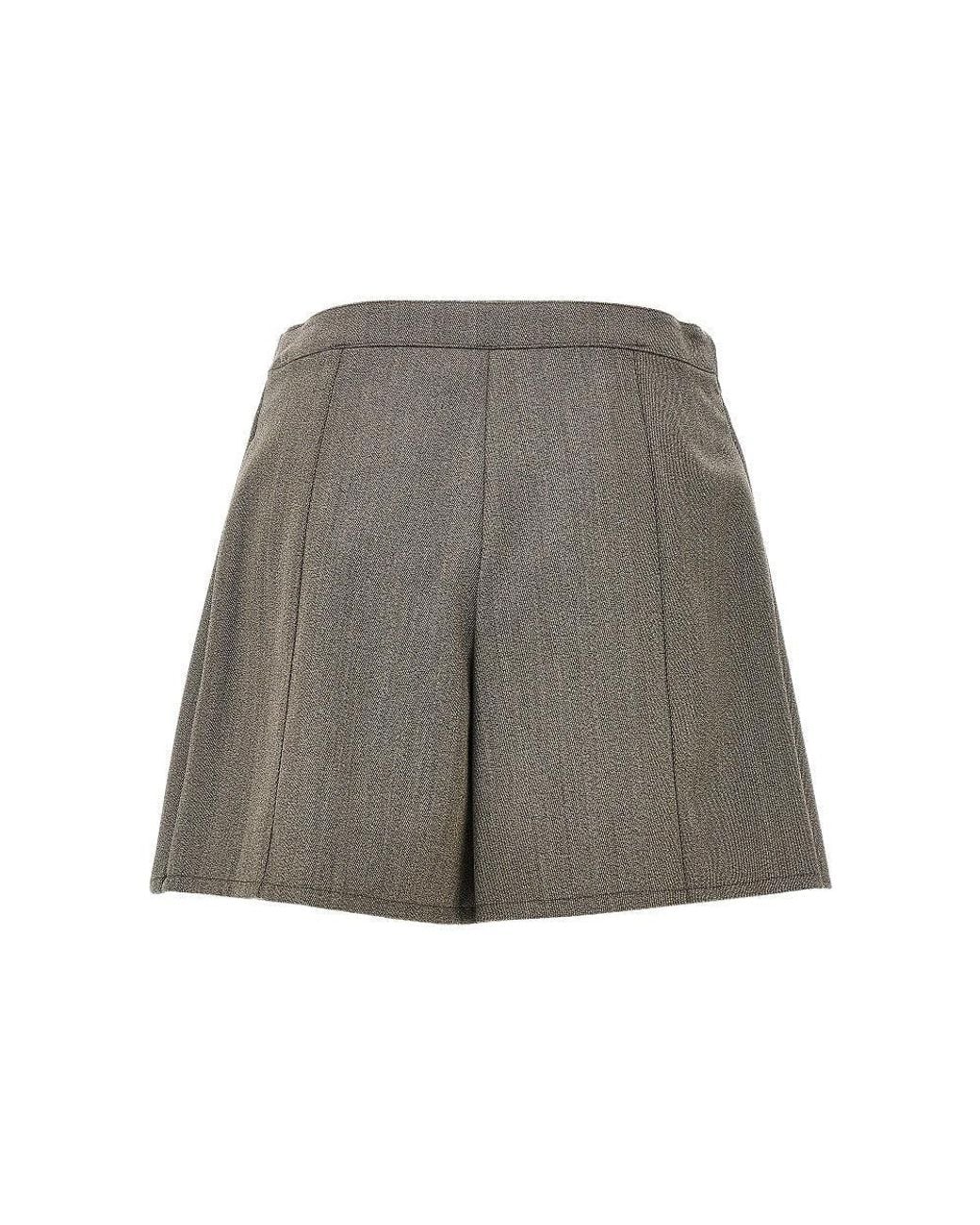 Emporio Armani Gray Wool Twill Skorts