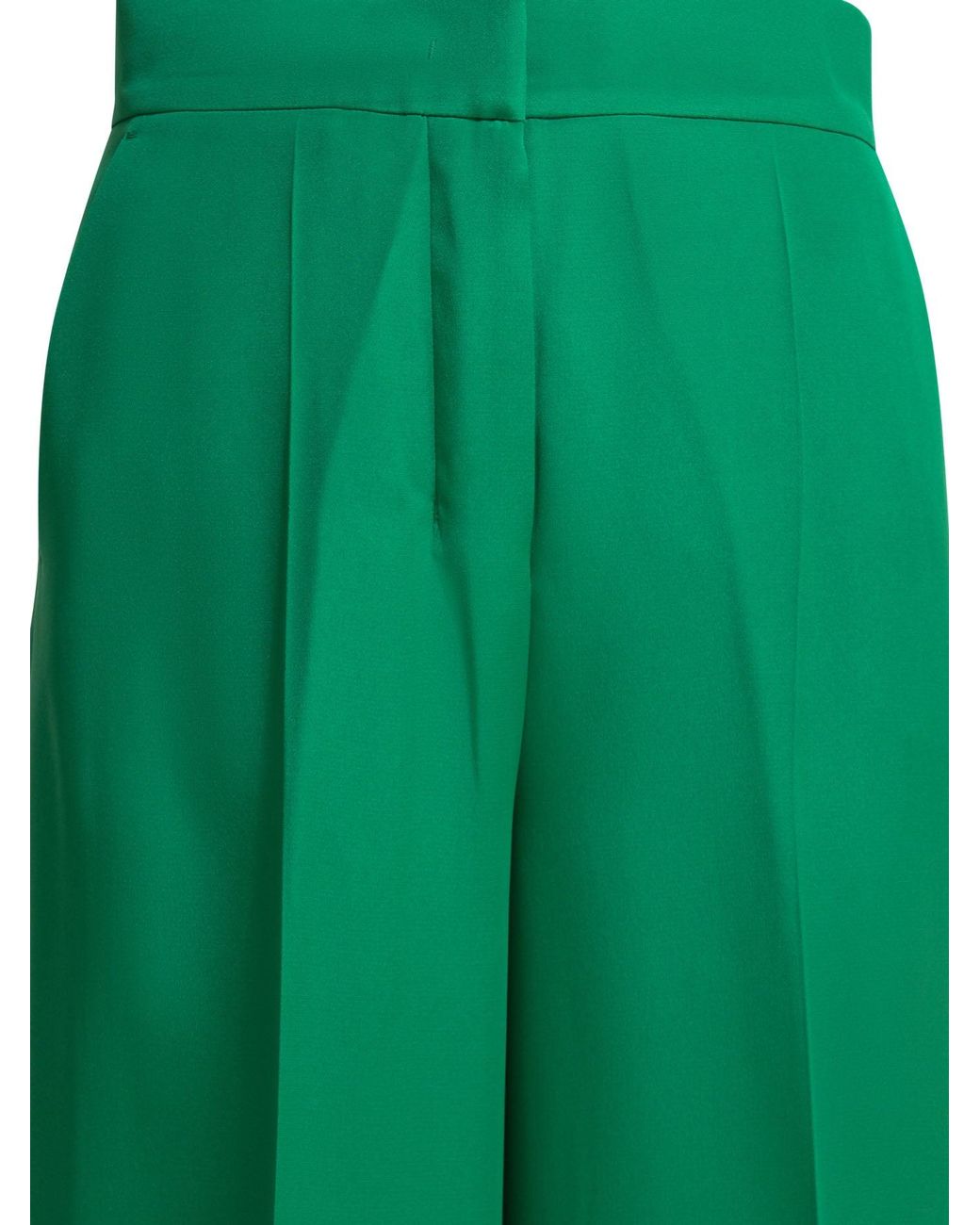Max Mara Green Tailored Silk Pants