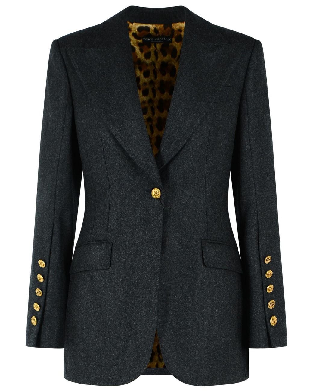 Dolce & Gabbana Black Dolce & Gabbana Wool Flannel Jacket