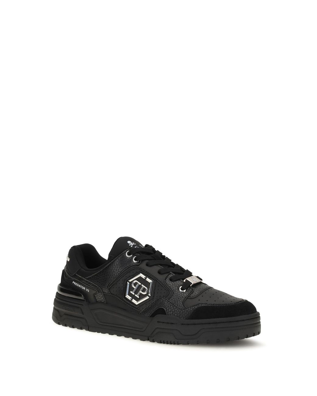 Philipp Plein Black Predator V2 Low Top Sneakers for men