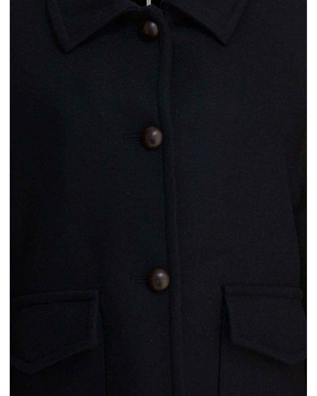 Circolo 1901 Black Wool Double-Breasted Coat