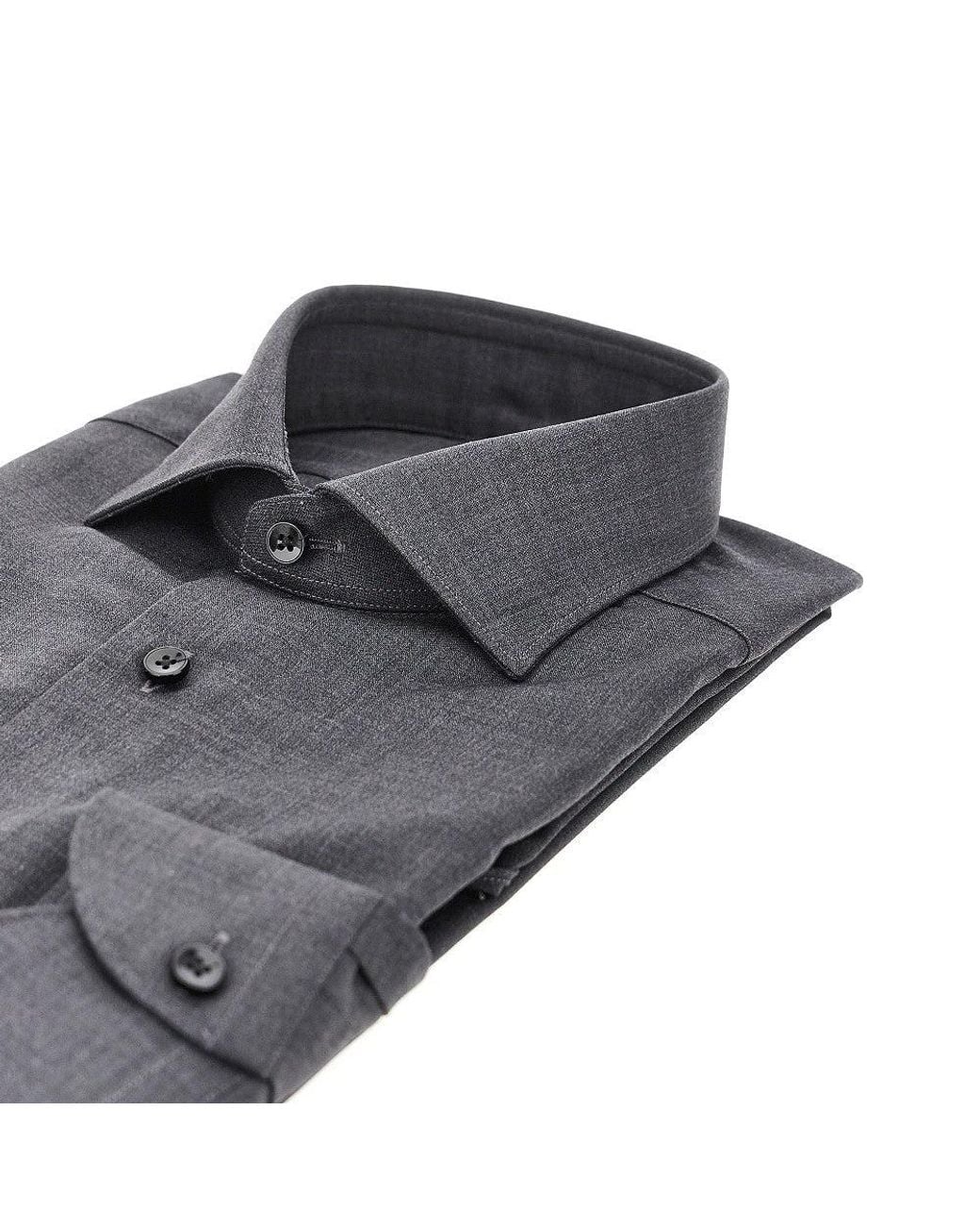 Xacus Black Tailor Fit 'Merino' Shirt for men
