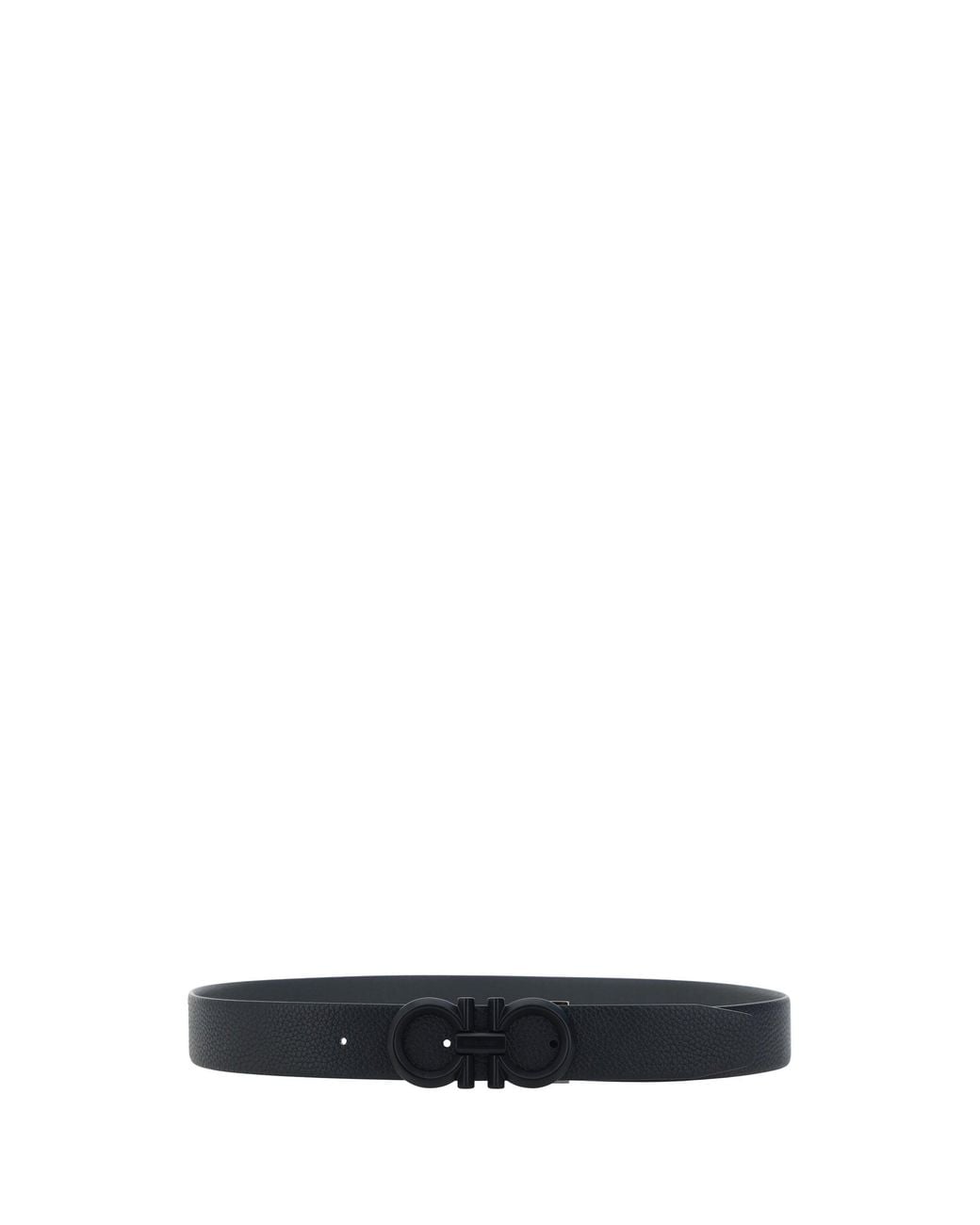 Ferragamo Black Gancini Leather Belt for men