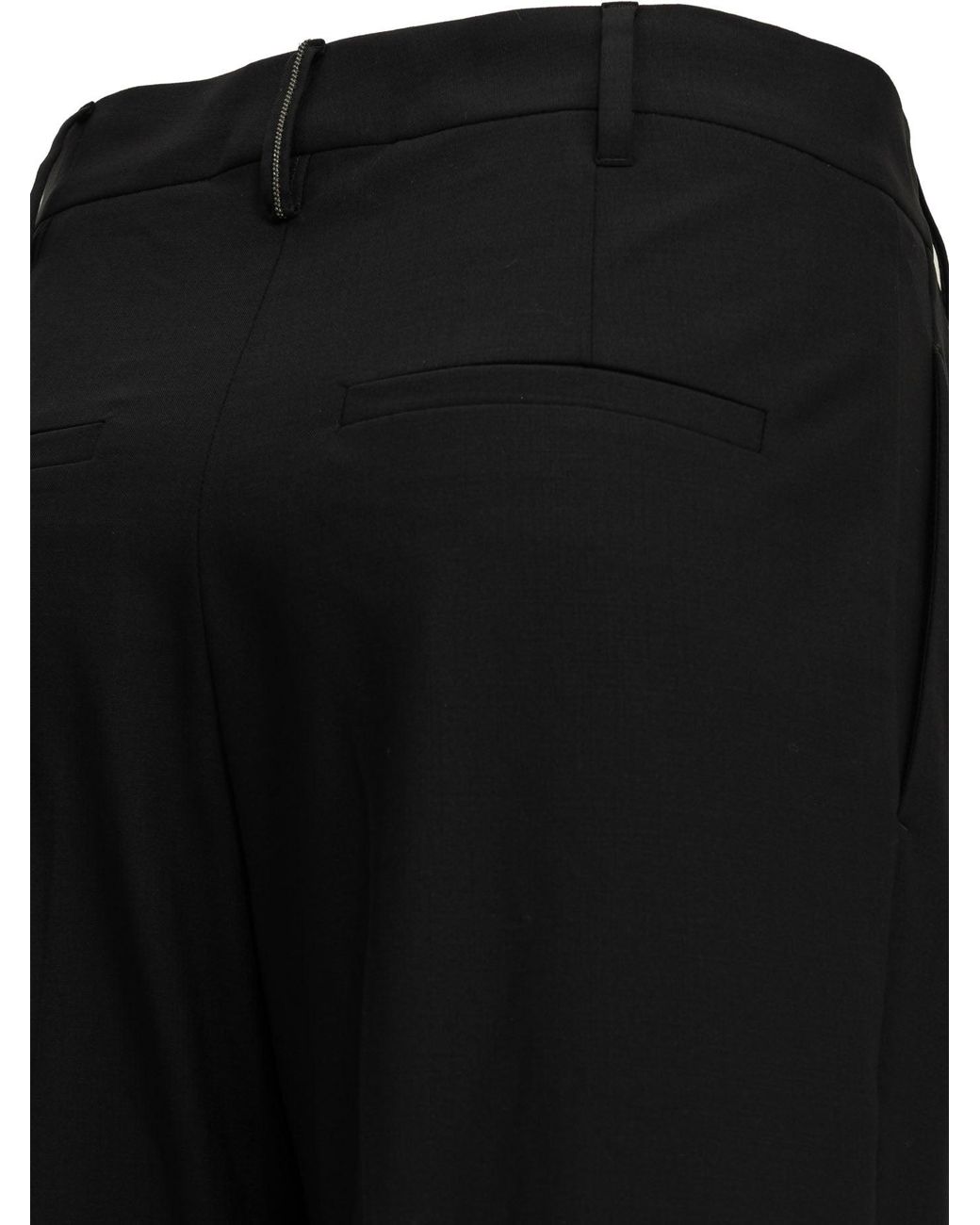 Brunello Cucinelli Black "Slouchy" Tailored Pants