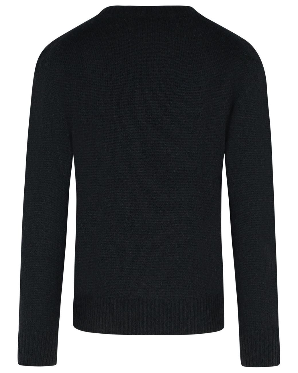Seven Gauge Black Alpaca Blend Sweater for men