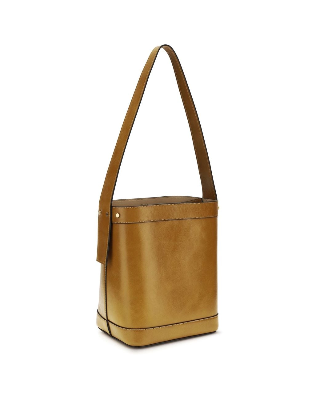 Versace Metallic Small Leather Pivot Bucket Bag