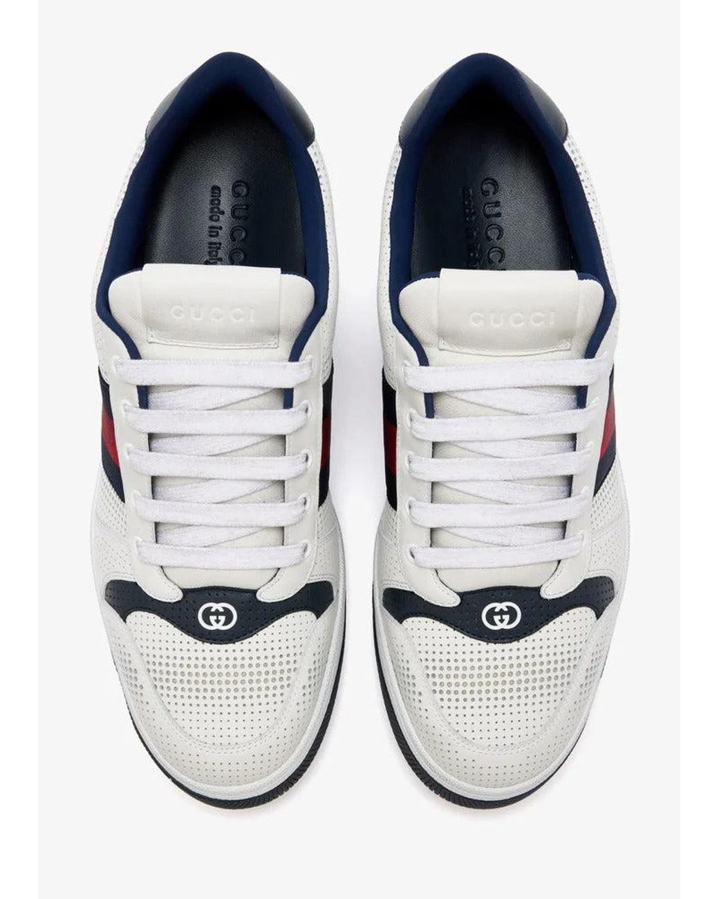 Gucci White Screener Sneakers for men