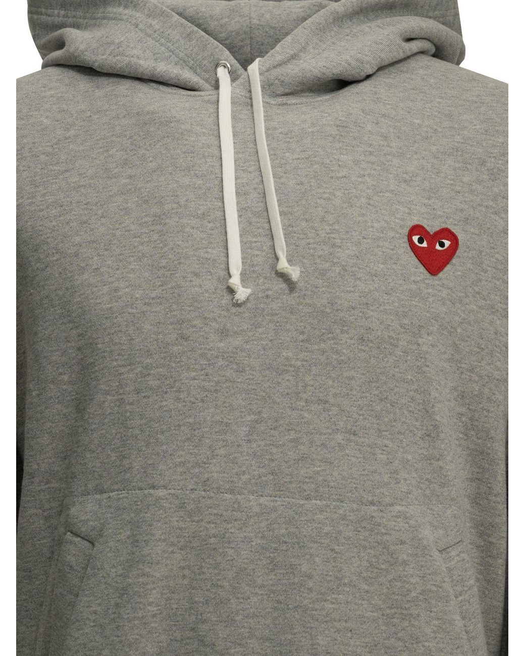 COMME DES GARÇONS PLAY Gray Emblem" Hoodie for men