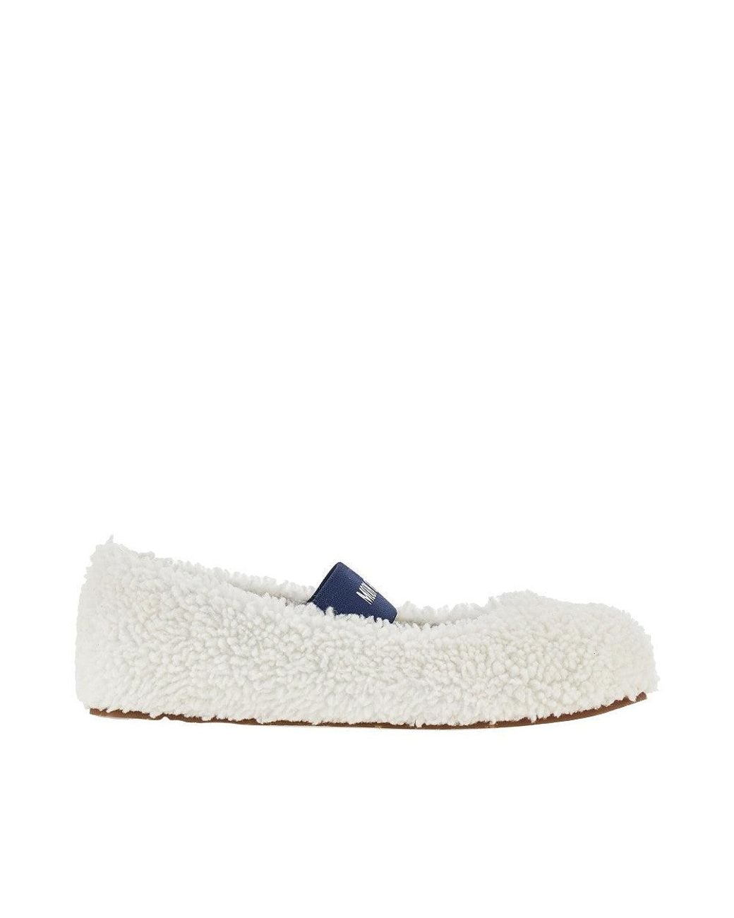 Moon Boot White Shearling Ballet Flats