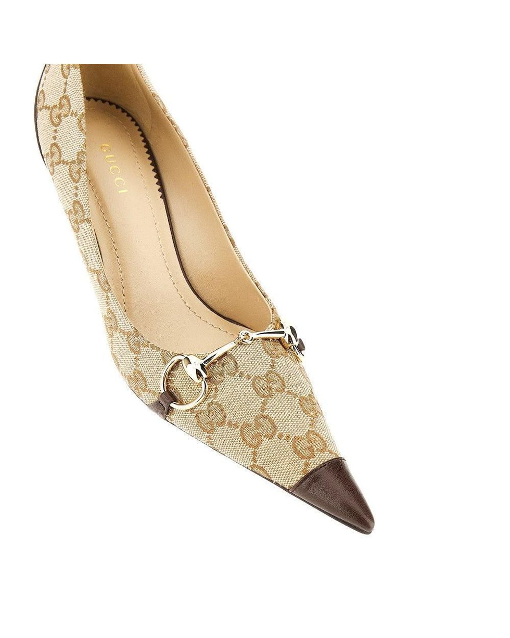 Gucci Metallic 'Donna' Gg Canvas Pumps 37