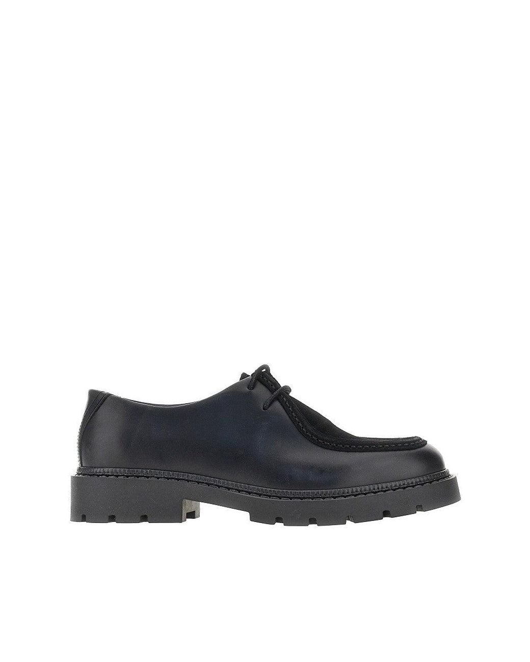 Bianco Blue Leather 'Moc-Toe' Shoes for men
