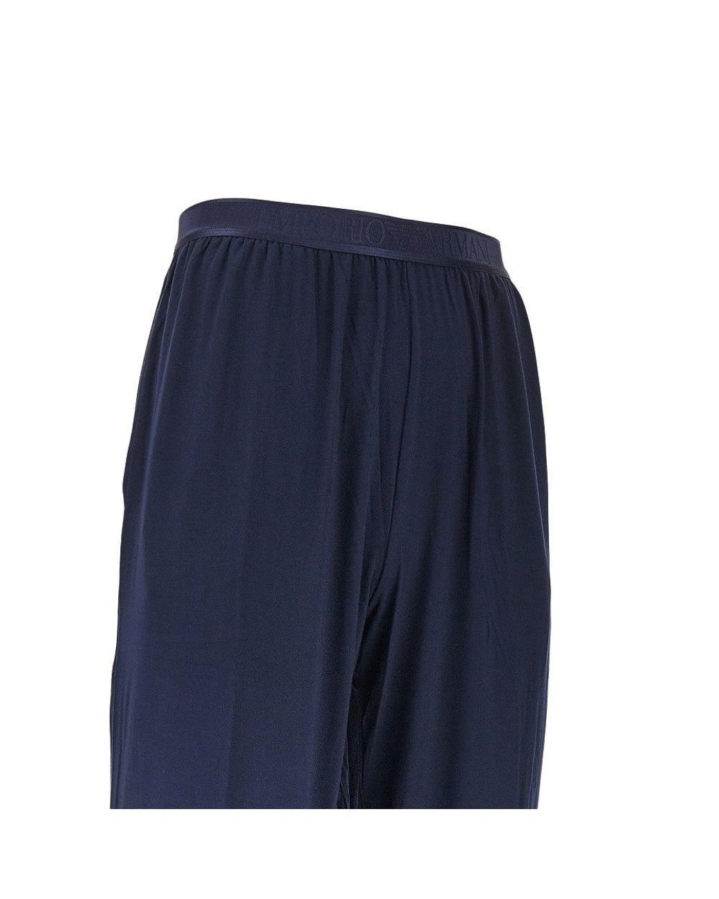 EA BODYWEAR Blue Stretch Modal Loungewear Pants for men