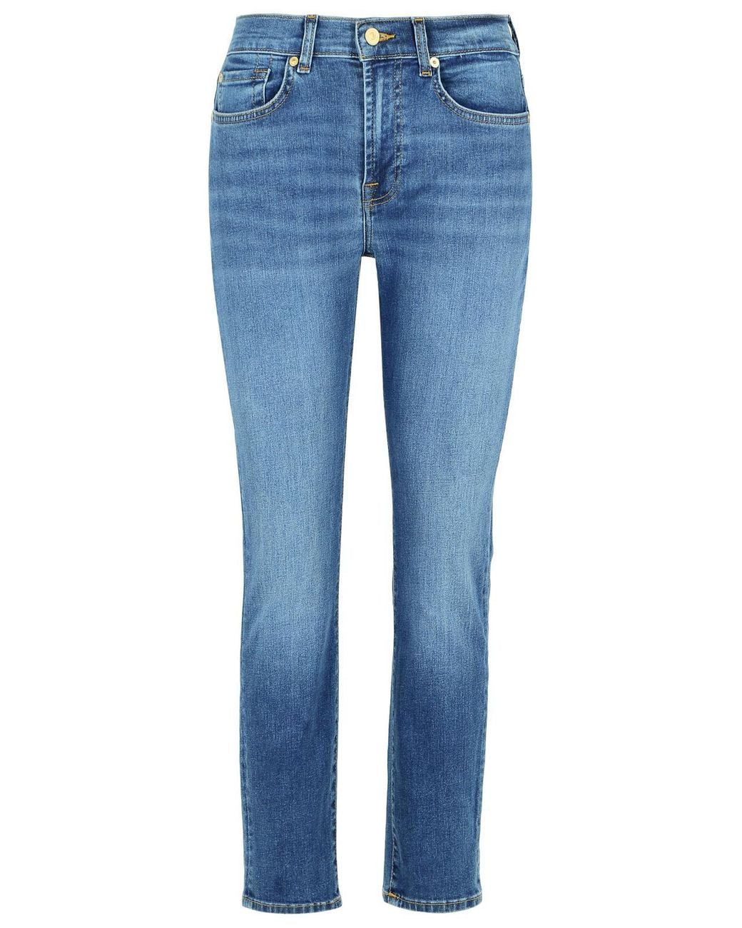 7 For All Mankind Blue Relaxed Skinny Jeans