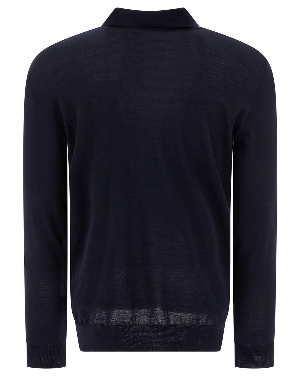 Golden Goose Deluxe Brand Blue Wool Long-Sleeved Polo Shirt for men