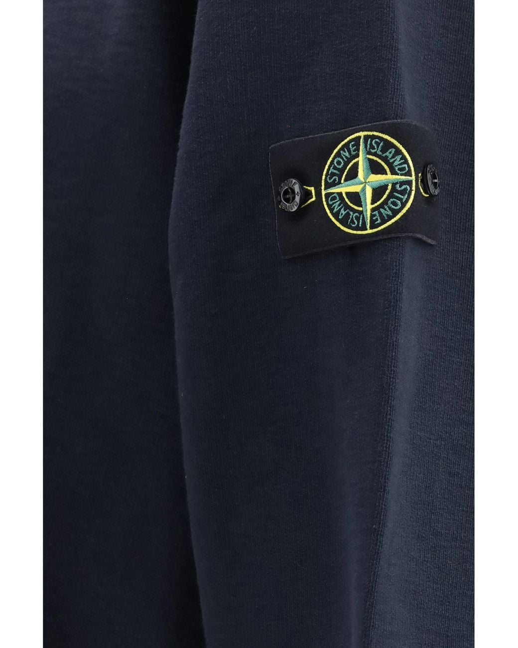 Stone Island Blue Logo Cotton Sweatshirt for men
