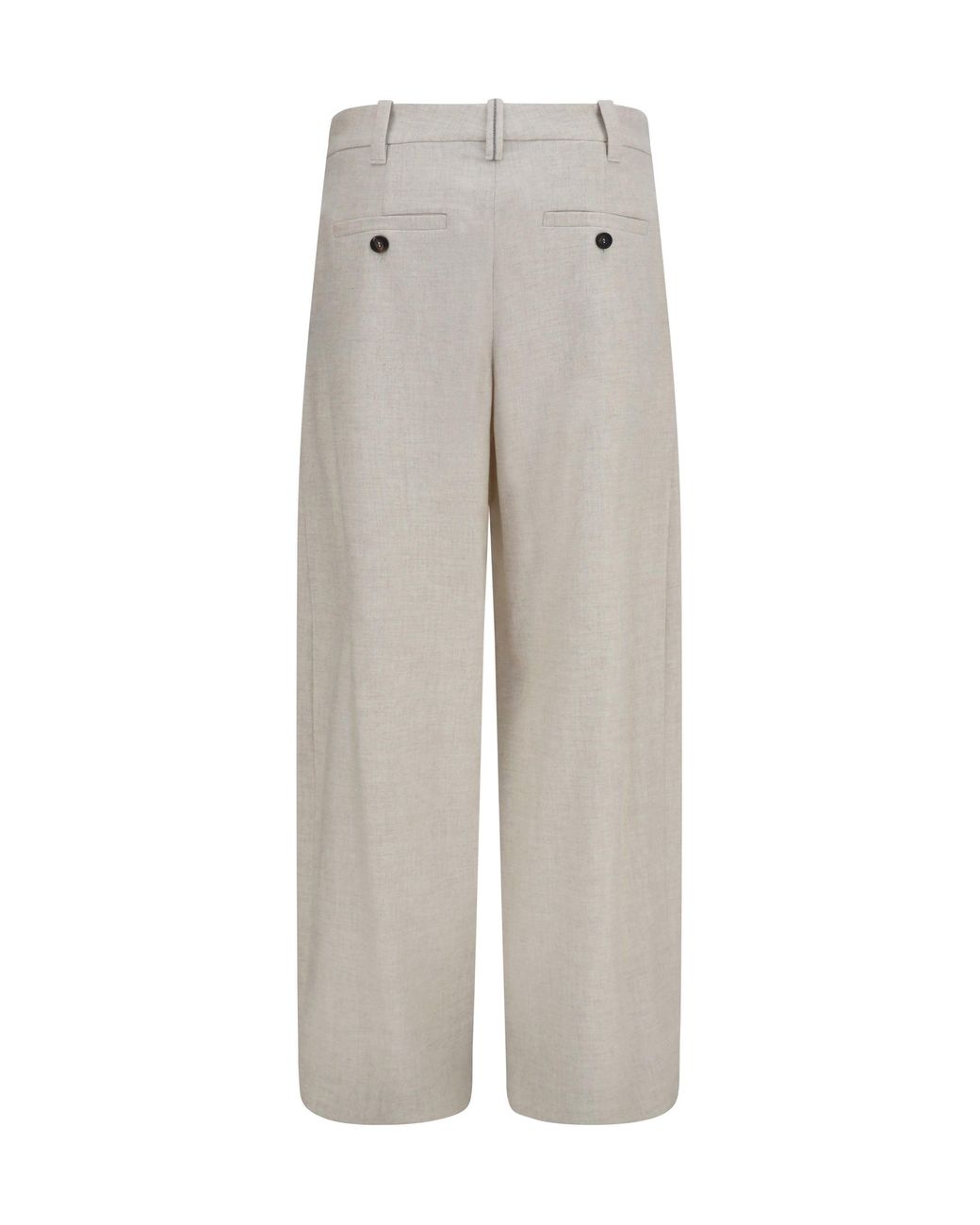 Brunello Cucinelli White Wool Cashmere Tailored Pants Avorio