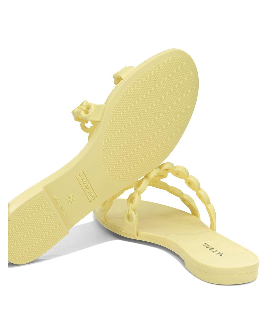 Aquazzura Yellow "Inifinity Chain" Slides