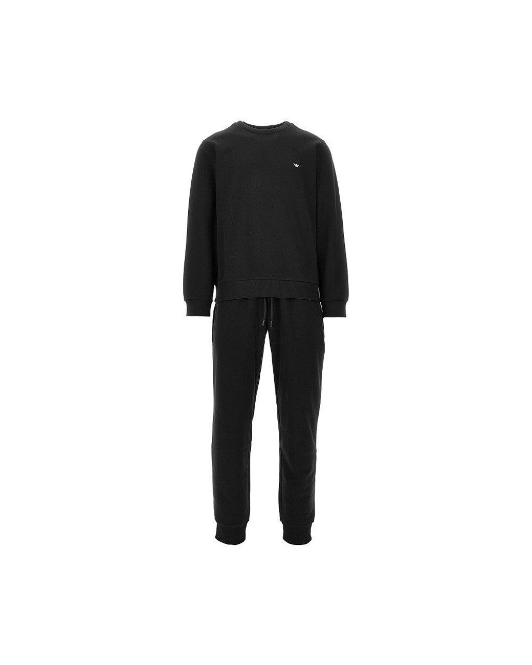 EA BODYWEAR Black Cotton-Blend Loungewear Set for men