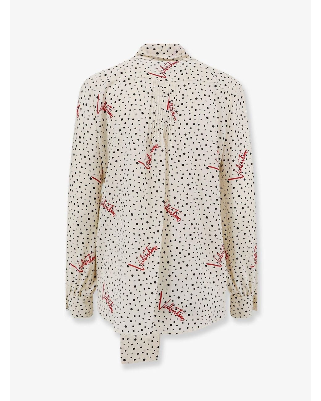 Valentino White Silk Shirt Bollicine Plusdepois