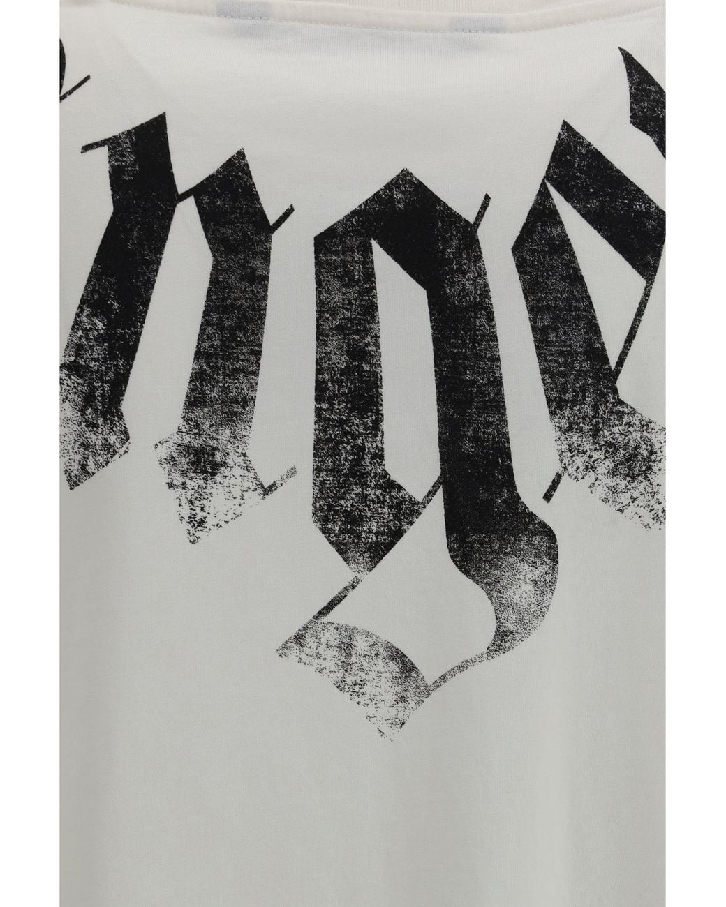 Palm Angels Gray Big Neck Logo T-Shirt for men