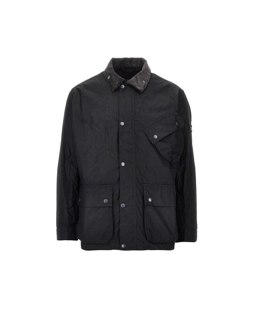 Barbour Black 'Brake Line Wax' Cotton Jacket for men