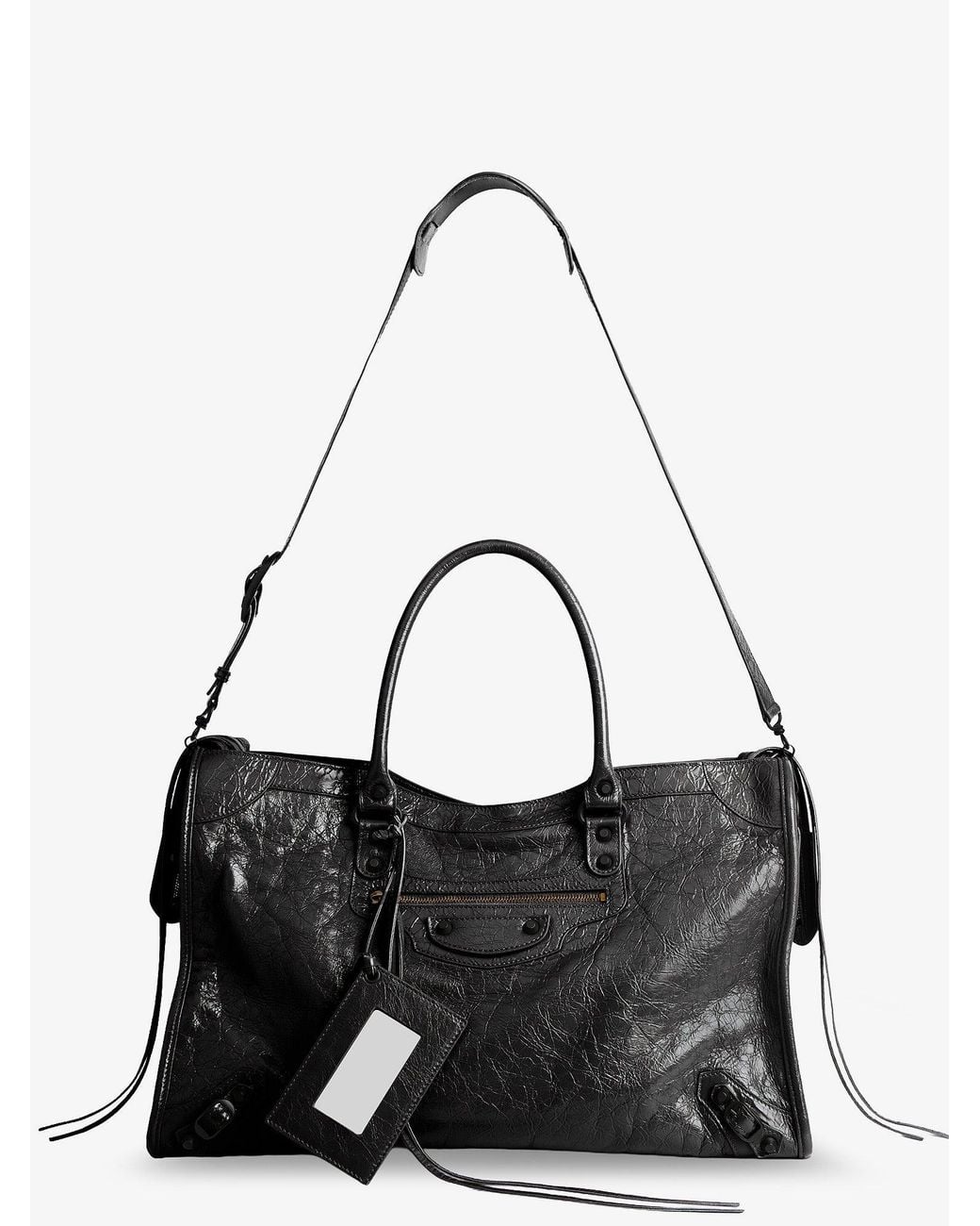 Balenciaga Black Le City Bag L Leather Handbag for men