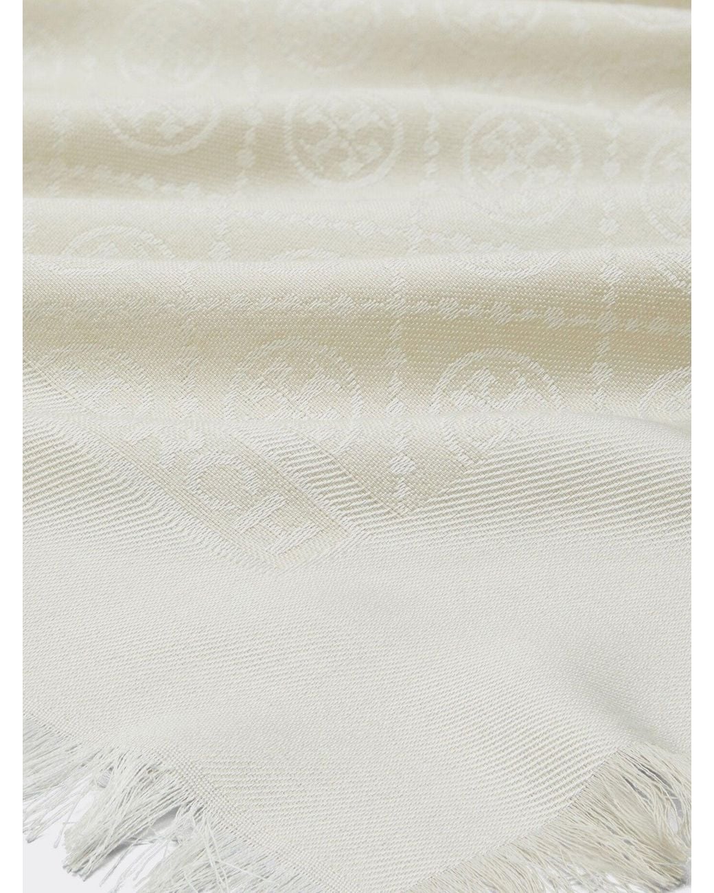 Tory Burch Natural T Monogram Jacquard Traveler Scarf