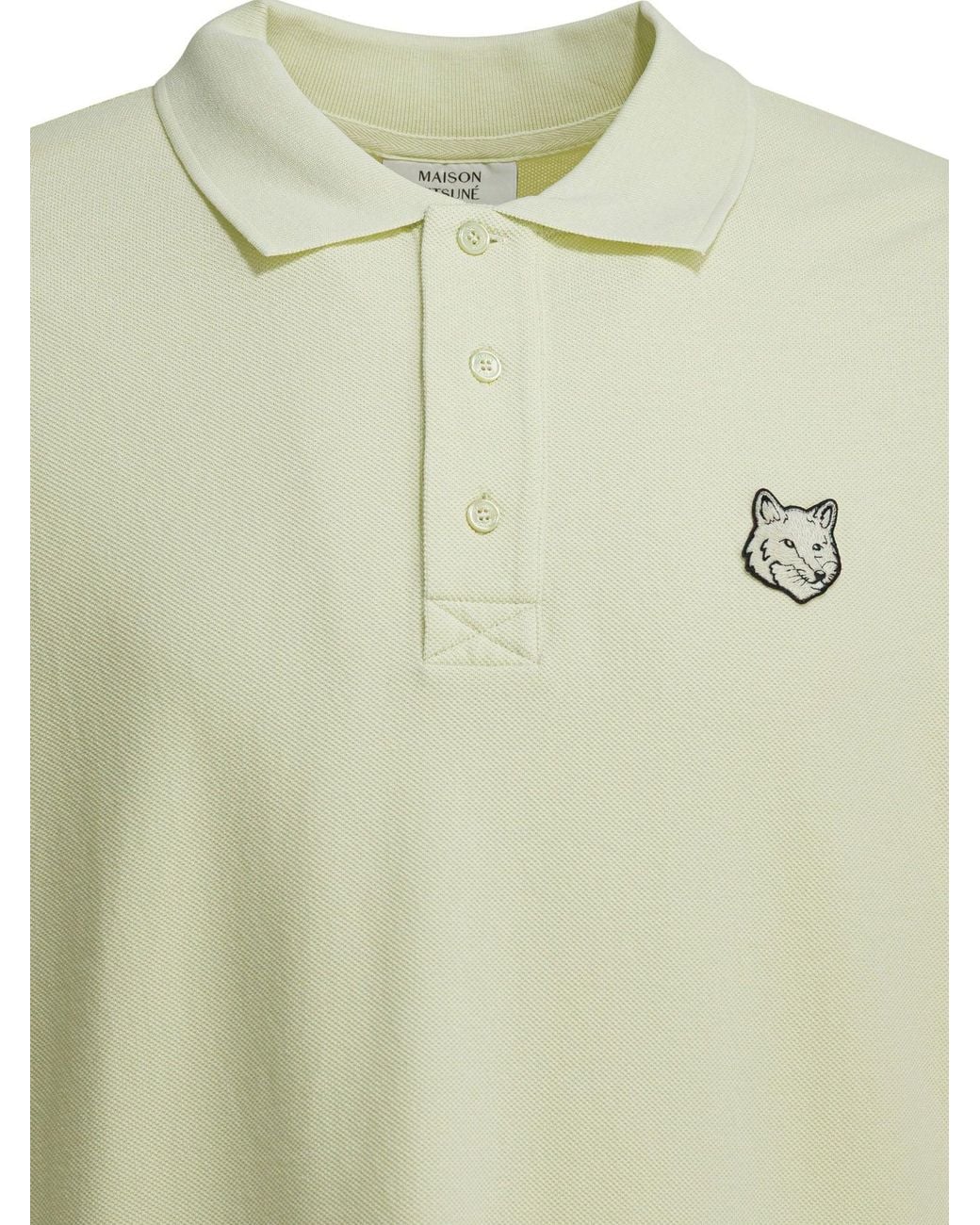 Maison Kitsuné Green "Fox Head" Polo Shirt With Buttons for men