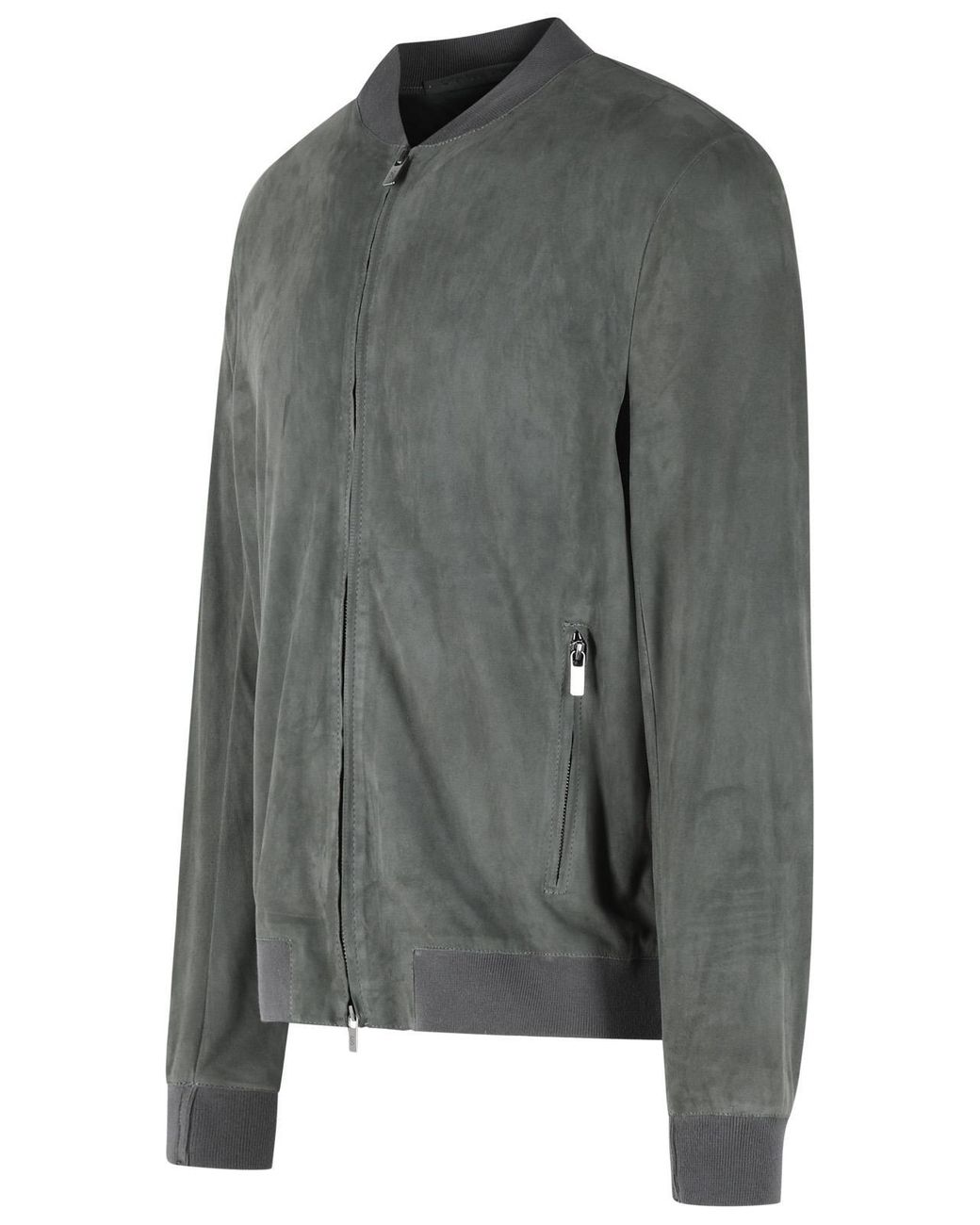 Salvatore Santoro Gray Leather Jacket for men