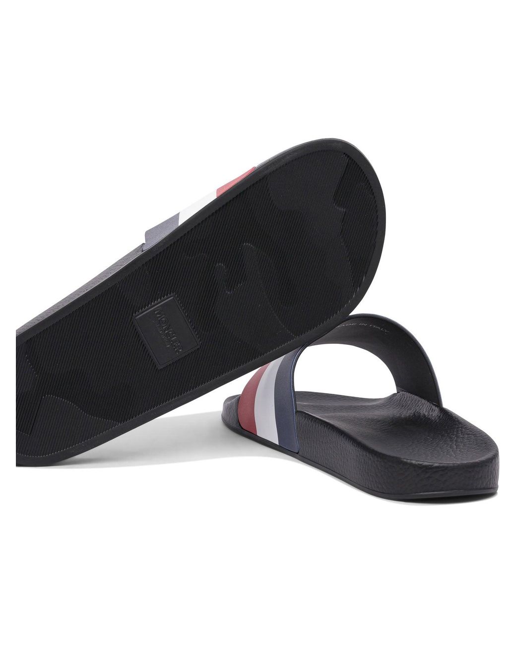 Moncler White "Basile" Slides for men