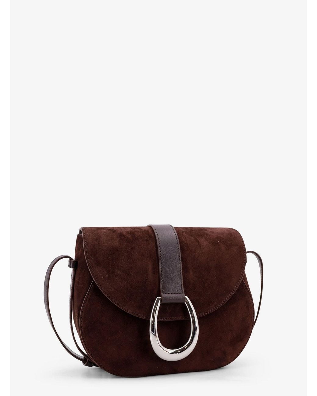 Staud Purple Bella Saddle Suede Crossbody Bag