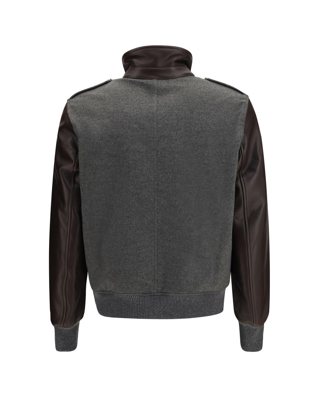 Brunello Cucinelli Gray Membrane Finished Cashmere Beaver Bomber for men