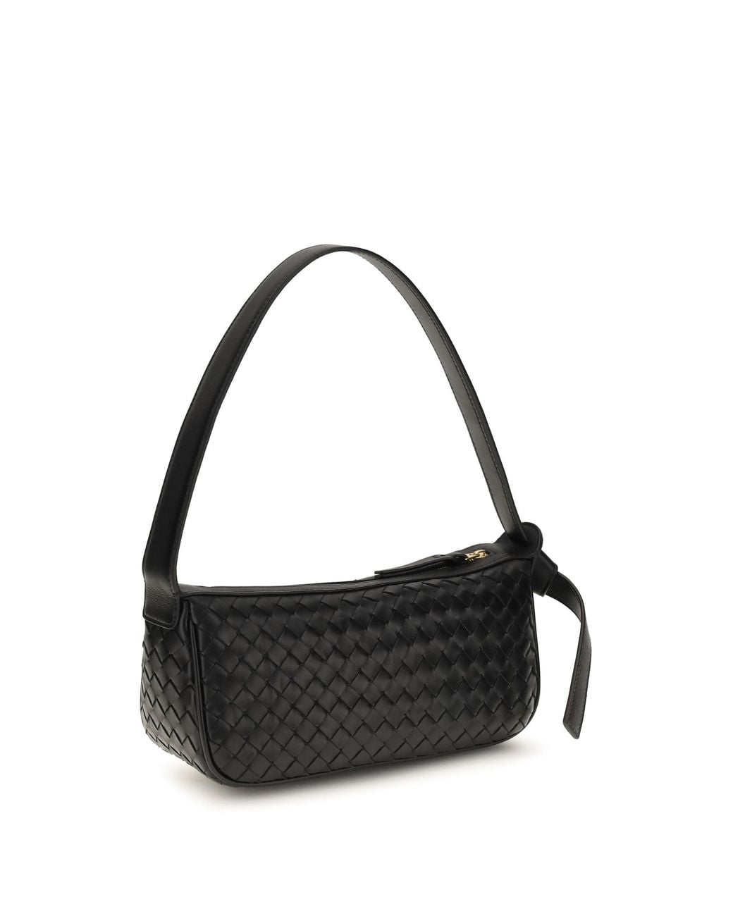 Bottega Veneta Black Intrecciato Leather Shoulder Bag