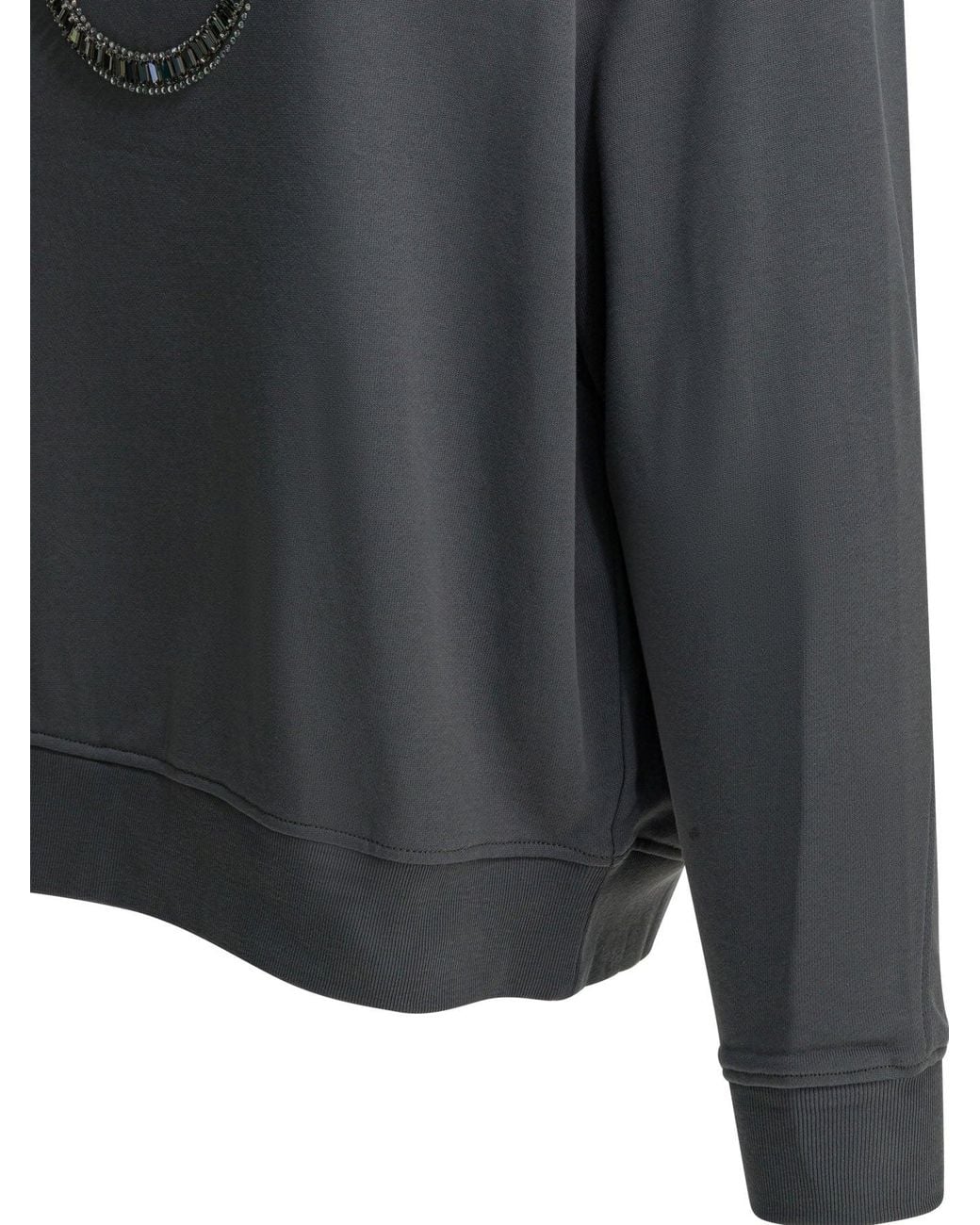 Pinko Gray Cotton Polyester Sweatshirt