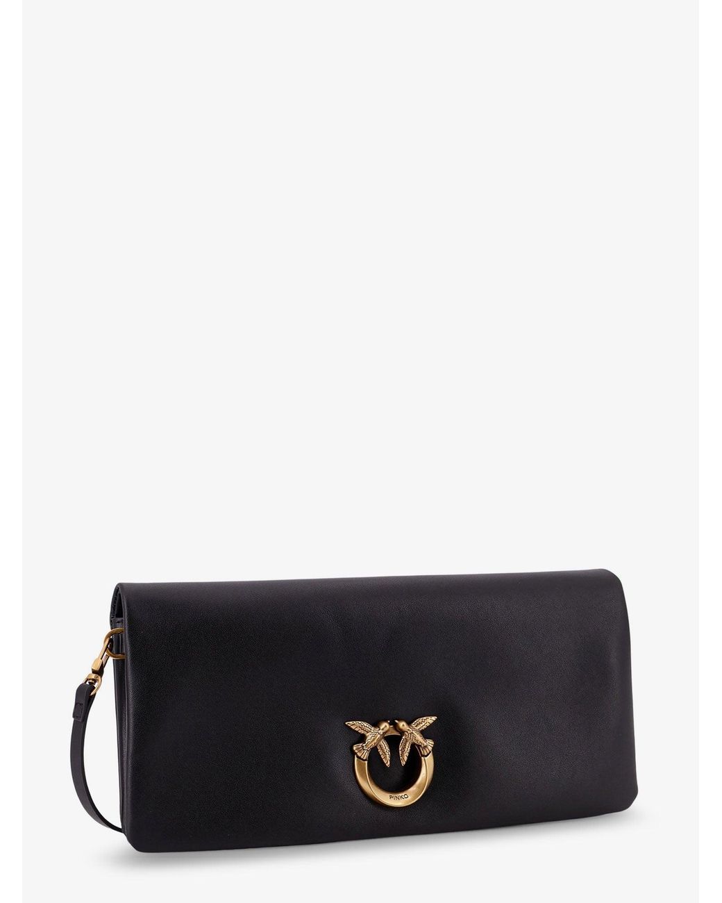 Pinko White Click Soft Horizontal Leather Crossbody Bag