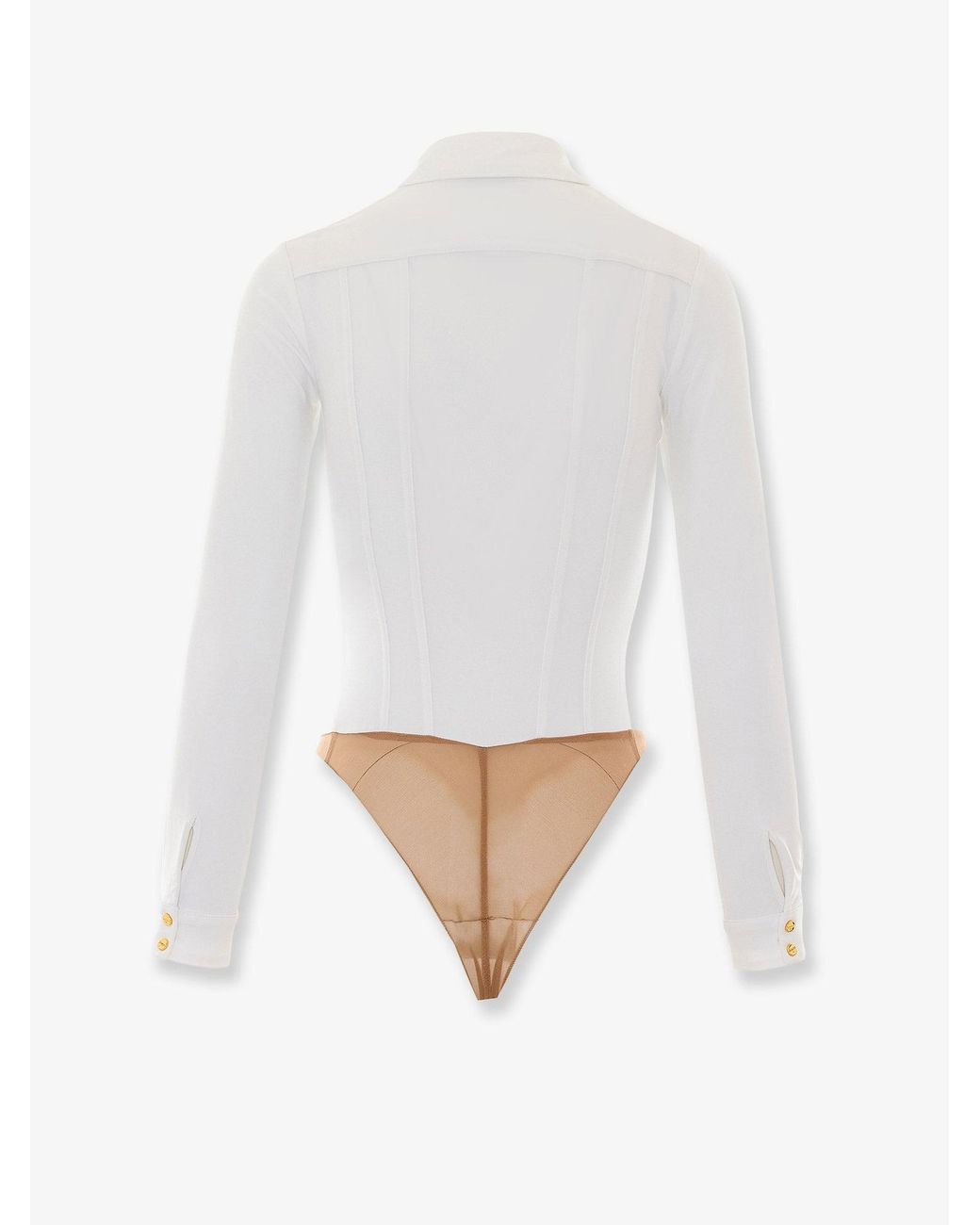 Elisabetta Franchi White Stretch Viscose Body Shirt