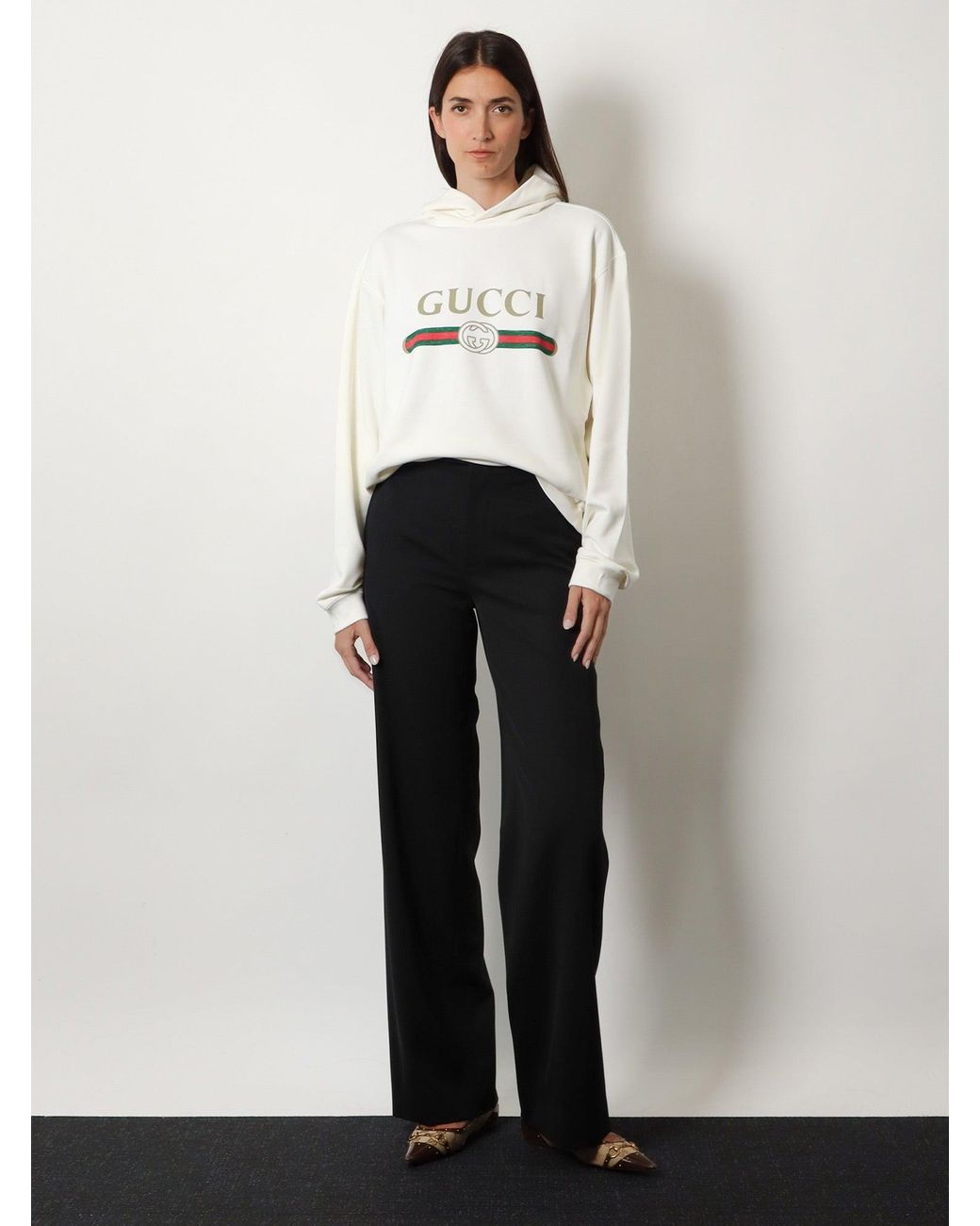 Gucci White Cotton And Cashmere Sweatshirt