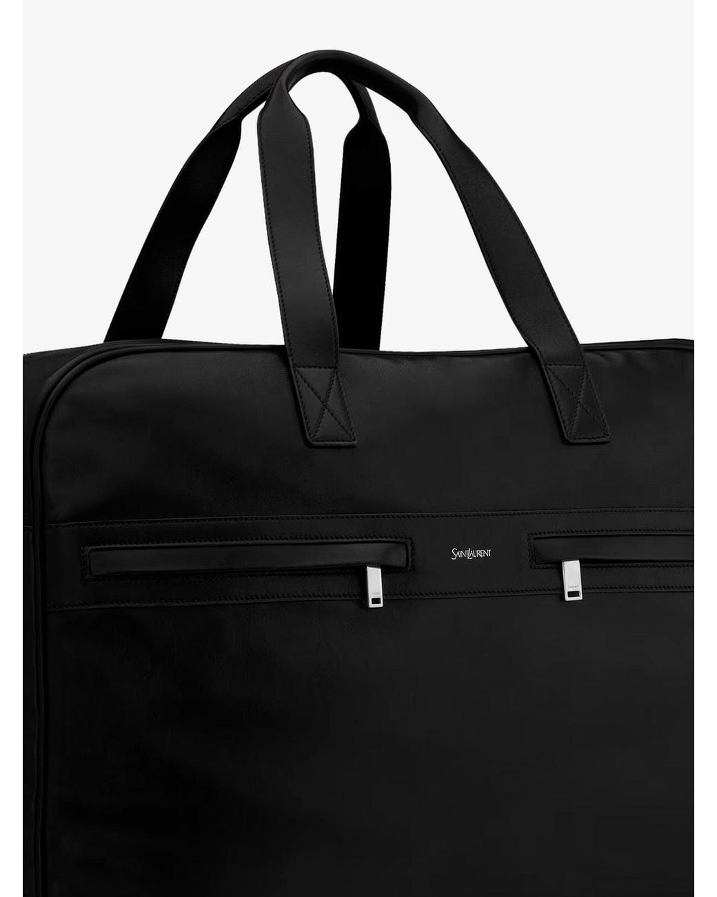 Saint Laurent Black Camp Leather Travel Bag for men