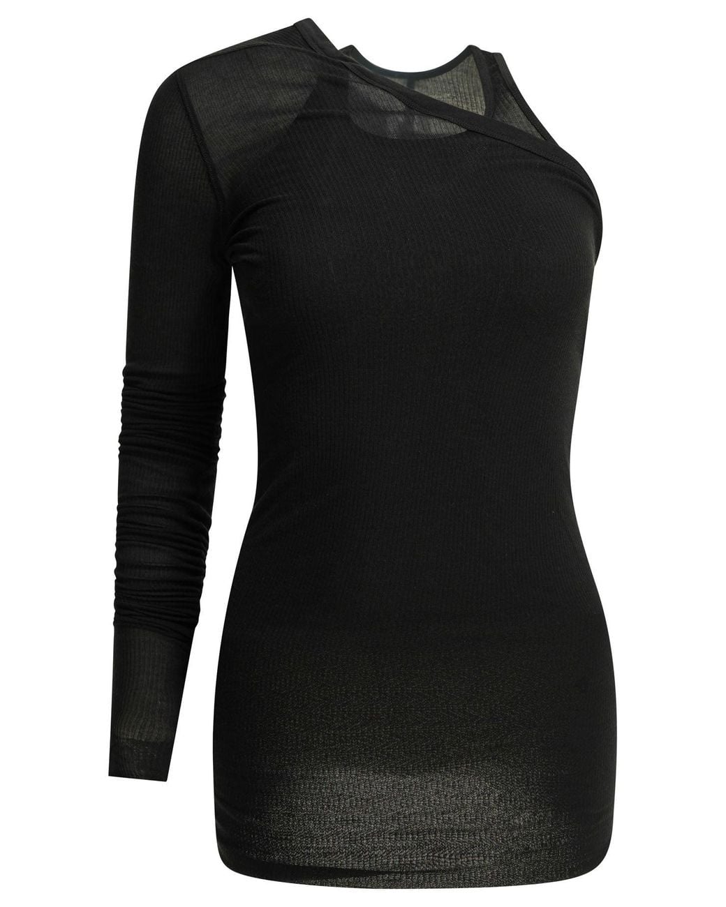 Rick Owens Black "Banana" One-Shoulder Tank Top